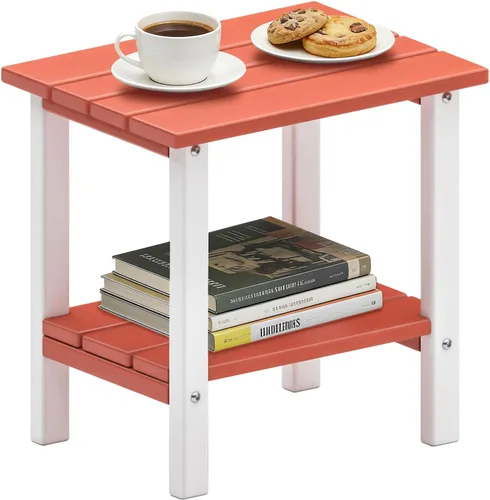 Miniatura 12 de OTSUN - Mesa auxiliar de exterior resistente a la intemperie, mesas pequeñas de patio de 2 niveles para exterior o interior, mesa pequeña