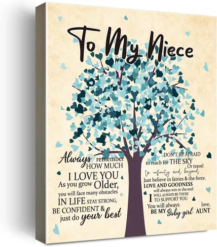 Wailozco Póster enmarcado con texto en inglés «To My Niece», «To My sobrine», regalos significativos para sobrina de la tía