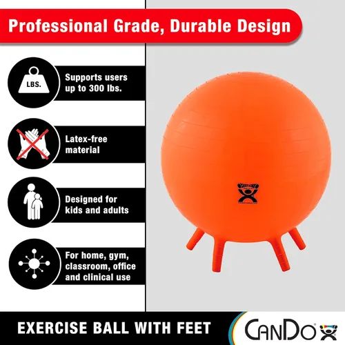 Miniatura 4 de Pelota de ejercicios CanDo inflable con pies de estabilización, 1