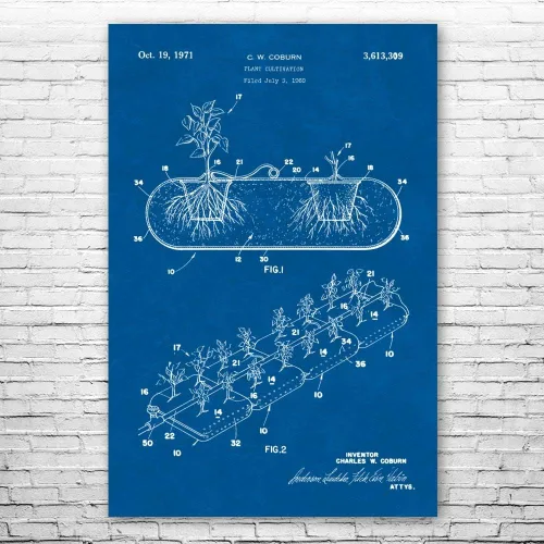 Miniatura 5 de Patente Tierra hidropónico plantador impresión de póster de invernadero, jardín regalo, cultivar arte de casa, regalo para cultivar, arte