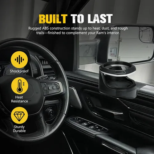 Miniatura 7 de BUNKER INDUST Portavasos de ventana compatible con 20192020 2021 2022 2023 2024 Dodge Ram 1500 2500 3500, 1 par de portavasos para puerta de auto