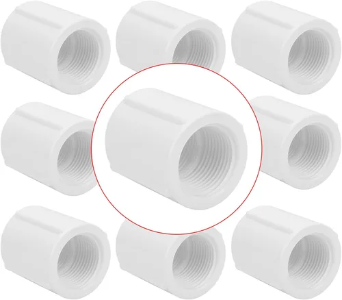 Miniatura 41 de Paquete de 10 Adaptadores Conectores de Acoplamiento de Tubería de PVC de Rosca Doble Hembra de 1 pulgada (F x F) SCH40 Acoplamiento de Tubería