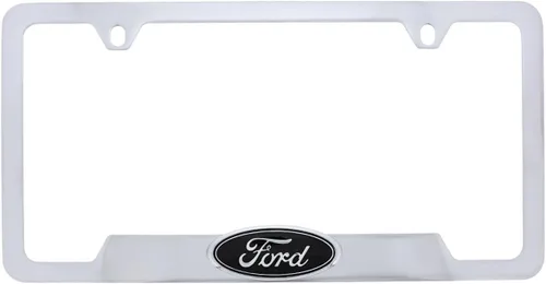 Miniatura 9 de Ford Logo 3D en negro de plástico ABS, soporte para matrícula con 2 agujeros (Negro/A)