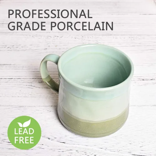 Miniatura 3 de Bosmarlin Taza de café grande de cerámica, taza de té grande para la oficina y el hogar, 21 onzas, apta para lavavajillas y microondas, 1 unidad Azul