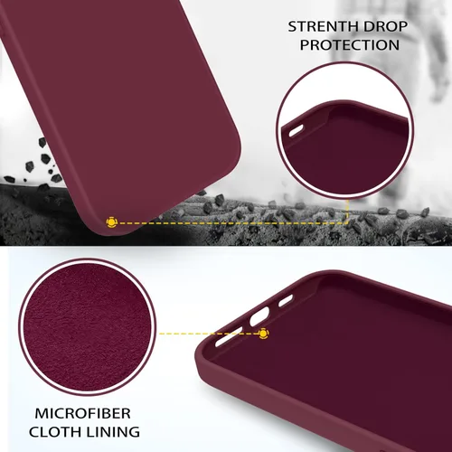 Miniatura 98 de GUAGUA Funda compatible con iPhone 17 Pro Max de 6.9 pulgadas, silicona líquida, goma de gel suave, delgada, forro de microfibra delgada