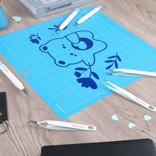 Miniatura 3 de REALIKE - Alfombrilla de corte LightGrip de 12 x 12 pulgadas compatible con Cricut Maker 3/Maker 4/Maker/Explore 3/4/Air 2/Air/One (3 alfombrillas)