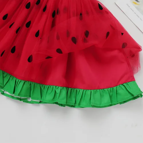 Miniatura 6 de Vestido tutú para niña, sin mangas, fruncido, vestido de verano con lentejuelas brillantes, lunares, estrellas, princesa, vestido de tul