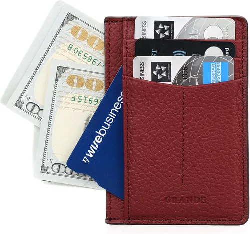 Miniatura 4 de Grande -3605 Estuches para tarjetas, Borgoña, Minimalista
