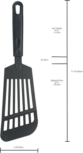 Miniatura 4 de Norpro 905 - Espátula de nailon de alta resistencia al calor, redonda ranurada, 11.5 pulgadas, color negra, 12 pulgadas, Negro