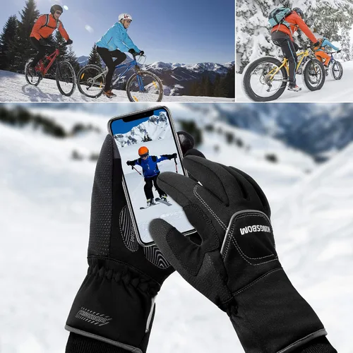 Miniatura 6 de KINGSBOM -Guantes térmicos impermeables y resistentes al viento de 40 - Guantes térmicos Thinsulate 3M Thinsulate para pantalla táctil de invierno