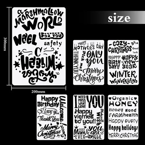 Miniatura 2 de 6 unidades de 6 estilos motivacionales para dibujar palabras, pinturas, manualidades, citas inspiradoras, plantillas de letras para suelos