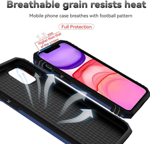 Miniatura 8 de Funda magnética compatible con iPhone 11 de 6.1 pulgadas, funda magnética para iPhone 11 con cubierta de cámara y soporte de grado militar, a prueba