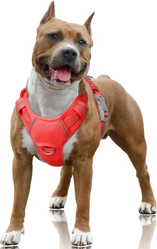Miniatura 12 de BARKBAY Arnés para Perro Sin Tirones Talla Grande Arnés Reflectante para Perro con Clip Frontal y Asa de Control Fácil para Caminar Entrenar Correr