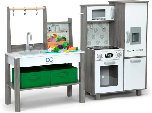Miniatura 18 de Delta Children - Cocina de juguete de esquina todo en uno Gourmet - Juego de cocina de juguete con estufa segura y sin calor con luces, horno