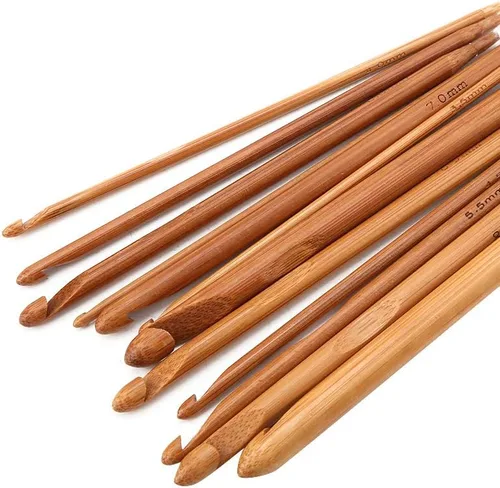 Miniatura 6 de Juego de ganchos de ganchillo afganos tunecinos con cable de plástico, agujas de tejer de ganchillo de bambú para uso principiante o profesional