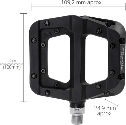 Miniatura 5 de FOOKER Pedales MTB para bicicleta de montaña, 3 rodamientos, antideslizantes, ligeros, de fibra de nailon, pedales de plataforma de bicicleta