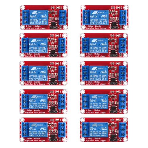 Miniatura 12 de Módulo de relé de 5 V CC - Placa de interruptor de relé de 1 canal con aislamiento optoacoplador, disparador de nivel alto o bajo 5 V-4