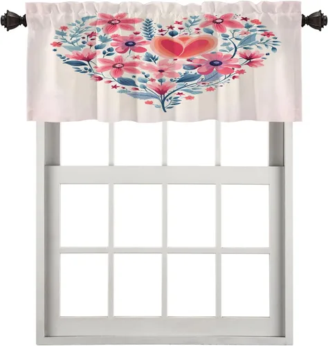 Miniatura 98 de Cortinas de cocina de hojas de arce otoñales para ventanas, hojas verdes y rojas sobre cenefas opacas negras, tratamientos de ventana de poliéster