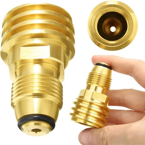 Miniatura 3 de Adaptadores de Tanque de Propano Joywayus Convierten la Válvula de Servicio POL del Tanque LP a QCC1 de Latón Sólido de Ajuste Universal (Tipo 1)