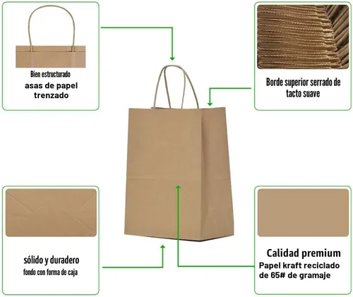 Miniatura 9 de Qutuus Bolsas de regalo de papel kraft con asas de 8 x 4.5 x 10 pulgadas, 25 bolsas de regalo marrones, bolsas de regalo a granel de tamaño mediano