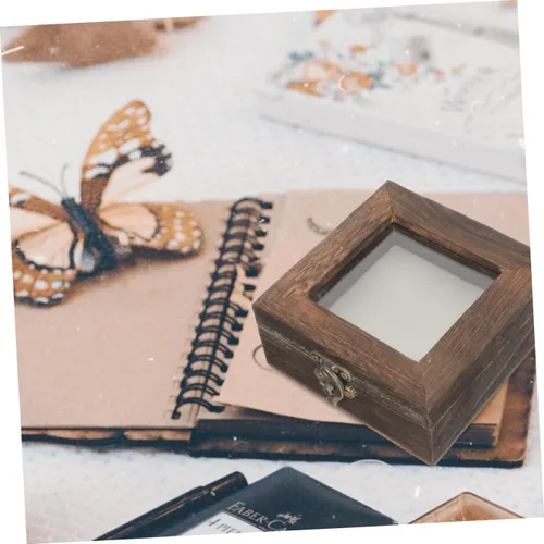 Miniatura 8 de Cabilock Caja de colección para espécimen de mariposa con parte superior de acrílico, caja organizadora de joyas de mariposa con marco real