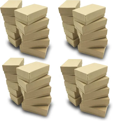Miniatura 6 de TheDisplayGuys - Paquete de 100 cajas de cartón rellenas de algodón #21 para joyas, caja de regalo, color marrón kraft (2.6 x 1.6 x 1.0 pulgadas)