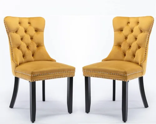 Miniatura 17 de Juego de 6 sillas de comedor modernas para sala de estar, cocina, patas de madera maciza, cojín acolchado de tela de lino, asiento y respaldo