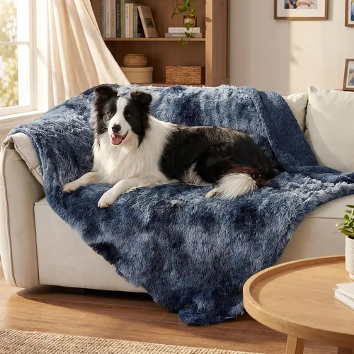 Miniatura 15 de Bedsure Mantas para perros grandes, manta impermeable mullida para perro para protector de sofá y cama, lavable, manta mullida de piel sintética Gris