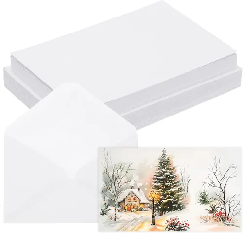 Awclub 30 juegos de tarjetas de acuarela en blanco con sobres, tarjetas de papel de acuarela de algodón de 140 libras/300 GSM para pintura