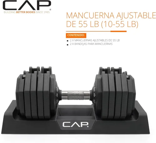 Miniatura 2 de CAP ADJUSTABELL - Juego de mancuernas ajustables de selección rápida de primera calidad para entrenamiento de fuerza, individuales y pares, 12.5