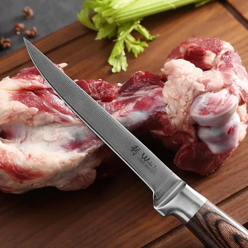 Miniatura 7 de Wakoli EDIB - Cuchillo deshuesador de damasco, hoja de precisión de 5.7 pulgadas, cuchillo de cocina profesional con núcleo VG10, mango ergonómico