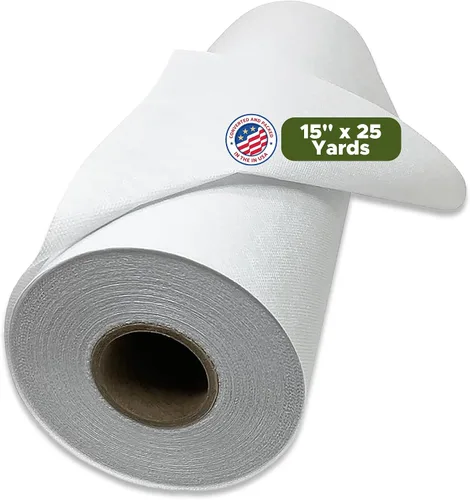 Miniatura 9 de Entretela fusible de peso medio blanca no tejida - Plancha sobre interfaz de 12" x 25 yardas para manualidades, acolchado, costura, solapas