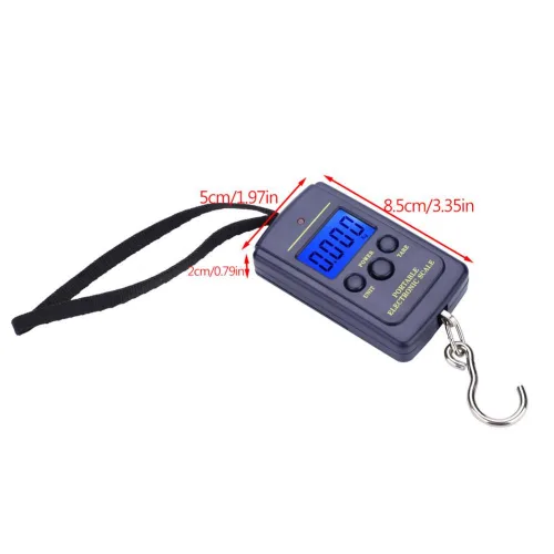 Miniatura 6 de Báscula de pescado portátil, báscula digital eléctrica para colgar, pantalla LCD de plástico de mano, báscula electrónica de equilibrio de 88.2 lbs