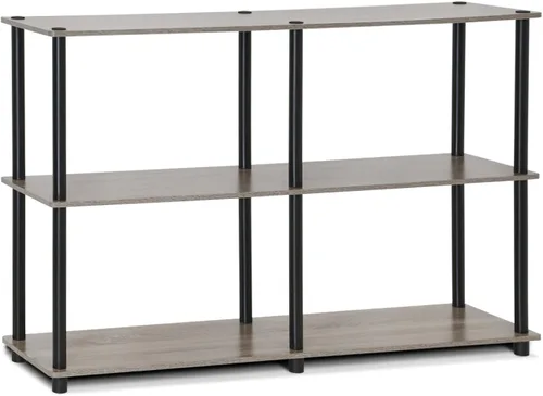 Miniatura 15 de Furinno TURN-N-TUBE - Estantes de almacenamiento, Estante de 3 niveles de 47.4" de ancho para libros, Estante de esquina, Estantes abiertos sin