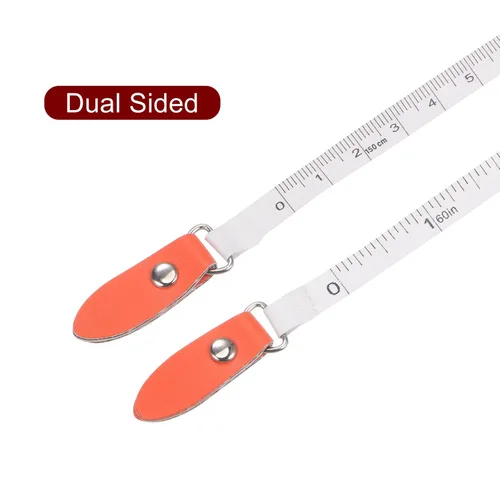 Miniatura 4 de HARFINGTON Cinta métrica retráctil redonda de 59.1 in/60 pulgadas, funda de cuero suave, tamaño de bolsillo para cuerpo, tela, medidas de costura