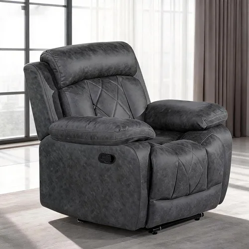 Miniatura 13 de Betsy Furniture Silla reclinable eléctrica de microfibra suave, luz LED, tipo C y cargador USB, reclinable gris humo 9052 (potencia, silla)