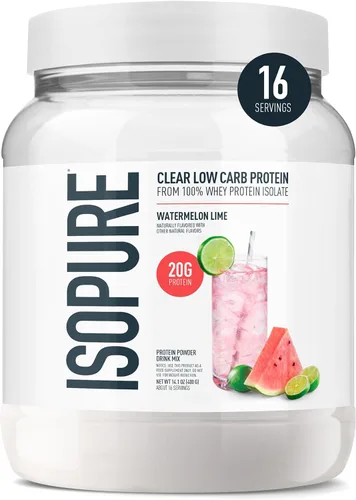 Miniatura 20 de Isopure - polvo de proteína de suero de leche con sabor a fruta ligera refrescante