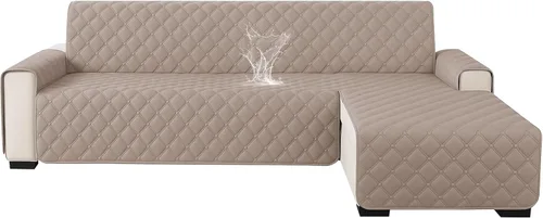 Miniatura 27 de XINEAGE Fundas 100% impermeables para sofá modular en forma de L, reversible, lavable, con botones de chaise plum flower, protector de muebles