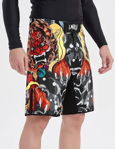 Miniatura 4 de LAFROI QJK01 - Pantalones cortos de boxeo para hombre con cordón y bolsillo