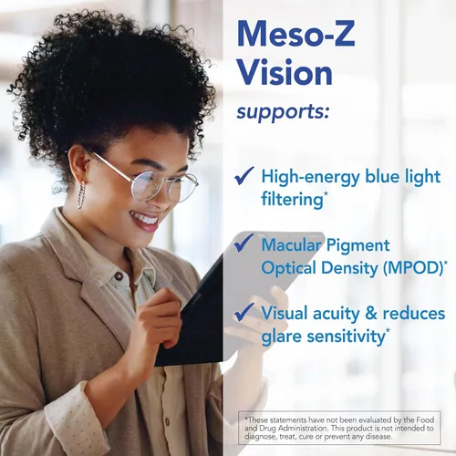Miniatura 4 de Patient One Meso-Z Vision Suplemento para apoyar la salud ocular y el filtrado de luz azul* con luteína, zeaxantina y meso-zeaxantina 30