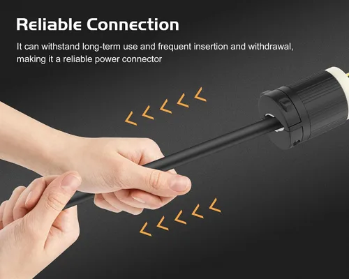 Miniatura 8 de Cable de extensión NEMA 5-15P con certificación UL para reparación de extremos de repuesto macho de 15 amperios, 110, 120, 125 voltios, 3 puntas, 2