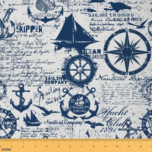 Miniatura 10 de jejeloiu Tela de Tapicería de Concha de Erizo de Mar por Yarda, Tela de Retapizado con Temática Marina Oceánica para Sillas, Tela Decorativa