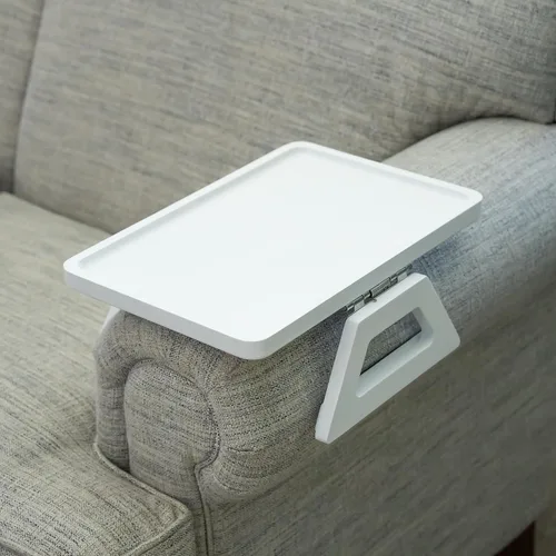 Miniatura 18 de Shamrock Home Mesa Bandeja de Bambú para Brazo de Sofá, Mesa Bandeja con Clip para Sofás. Bandeja de Brazo de Sofá para Cenas de TV, Controles