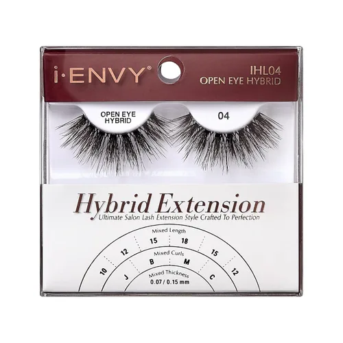 Miniatura 9 de i-ENVY - Pestañas postizas de extensión, pestañas híbridas transparentes invisibles, con aspecto natural, volumen mixto, rizos, pestañas postizas