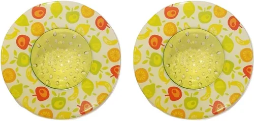 Handy Housewares Colador decorativo para fregadero de cocina de 5.25 pulgadas de diámetro (paquete de dos, fruta verde)