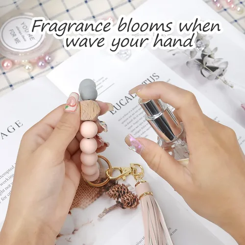 Miniatura 3 de YUOROS Llaveros para mujer, con cuentas de silicona, llavero de automóvil, pulsera