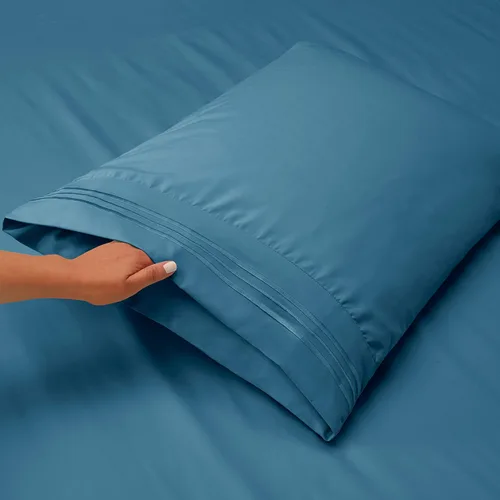 Miniatura 3 de Clara Clark - Juego de sábanas King con Flex Top, 6 piezas - Sábanas de lujo para cama King con cabeza dividida, juego de cama súper suave, King