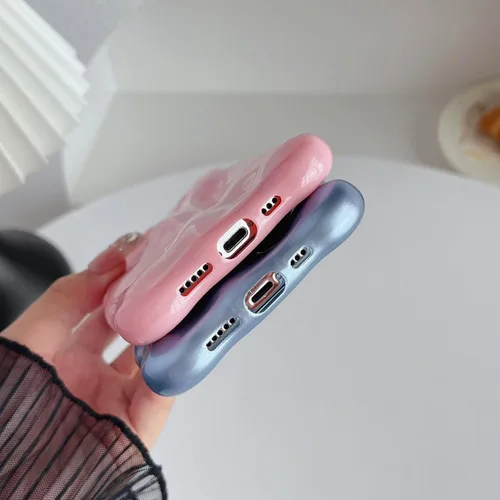 Miniatura 6 de Caseative Funda para iPhone 12 Pro, onda de onda de agua Meteorito Burbuja Cromo Galvanizado Candy Phone Case (Plata)