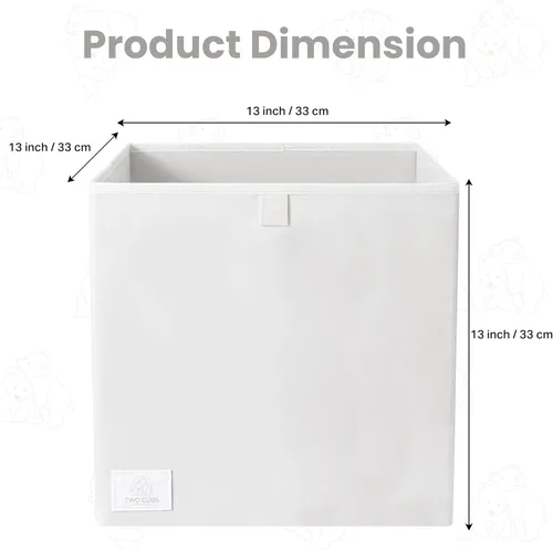 Miniatura 2 de Two Cubs Caja plegable de almacenamiento de juguetes para niños, cubo organizador de cubo de 13 x 13 pulgadas con tableros de plástico duraderos