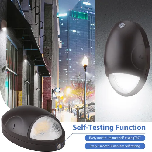 Miniatura 7 de dephen Paquete de luz LED de emergencia de 15 W con batería de reserva y fotocélula, paquete de pared del atardecer al amanecer 3500K/4000K/5000K